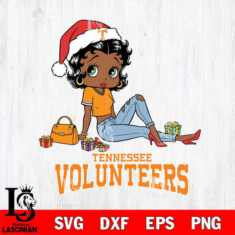 Tennessee Volunteers Betty Boop Christmas Packing File Cut, NCAA SVG DXF EPS PNG PDF File, Digital Download , Criucut , Silhouette