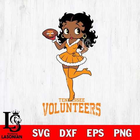 Tennessee Volunteers Betty Boop Christmas Rugby File Cut, NCAA SVG DXF EPS PNG PDF File, Digital Download , Criucut , Silhouette