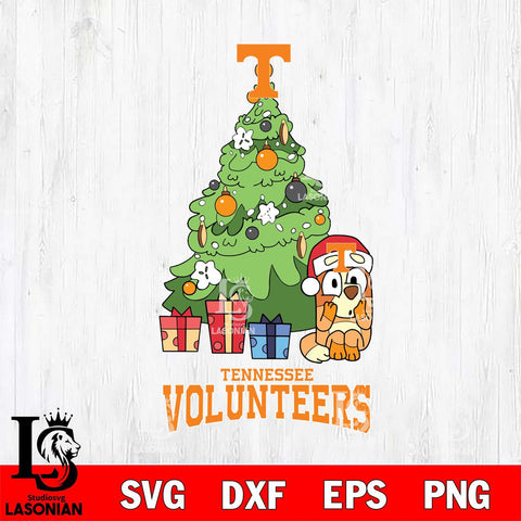 Tennessee Volunteers Bluey Chilli Christmas Tree Svg Eps Dxf Png File, Digital Download