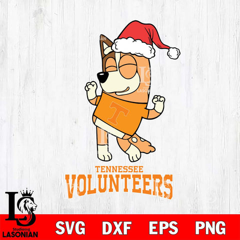 Tennessee Volunteers Bluey Chilli Happy Christmas Svg Eps Dxf Png File, Digital Download
