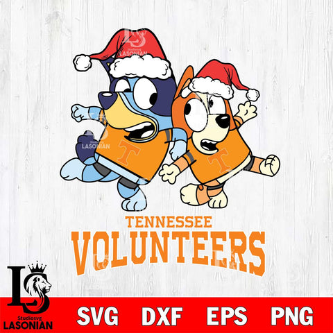 Tennessee Volunteers Bluey Christmas Holiday Svg Eps Dxf Png File, Digital Download