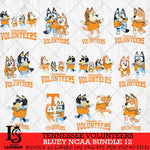 Tennessee Volunteers Bluey Dace Mode NCAA Bundle 12 SVG Eps Dxf Png File, Digital Download, Instant Download