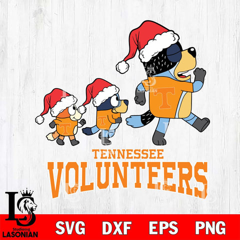 Tennessee Volunteers Bluey Family Christmas Svg Eps Dxf Png File, Digital Download