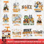 Tennessee Volunteers Bluey Halloween NCAA 12 SVG Eps Dxf Png File, Bundle NCAA svg, Digital Download, Instant Download