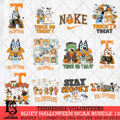 Tennessee Volunteers Bluey Halloween NCAA 12 SVG Eps Dxf Png File, Bundle NCAA svg, Digital Download, Instant Download