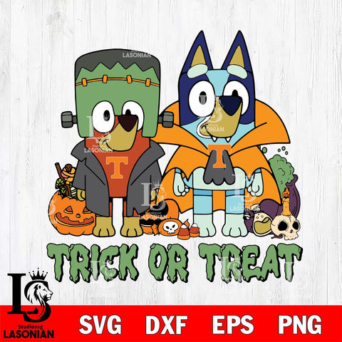 Tennessee Volunteers Bluey Halloween Trick or Treat Svg Eps Dxf Png File, Digital Download, Instant Download