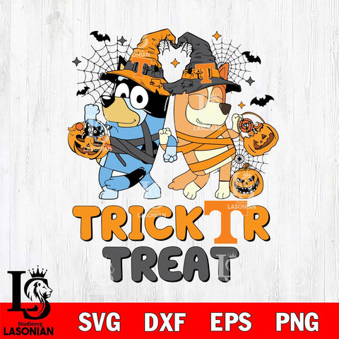 Tennessee Volunteers Bluey Trick or Treat Halloween 2 Svg Eps Dxf Png File, Digital Download, Instant Download