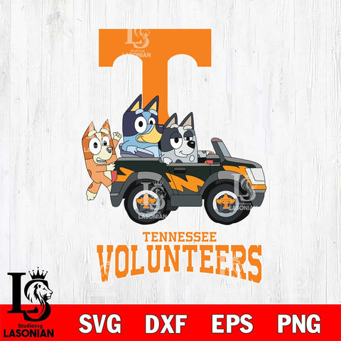 Tennessee Volunteers Bluey friends car Svg Eps Dxf Png File, NCAA svg, Digital Download, Instant Download