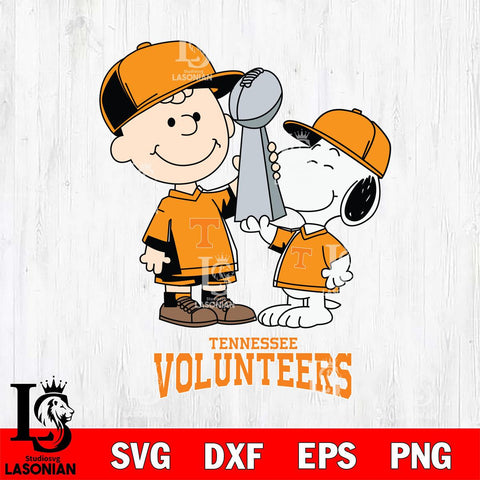 Tennessee Volunteers Charlie Brown and Snoopy Champions Svg Eps Dxf Png File, NCAA svg , Digital Download , Instant Download, Cricut File