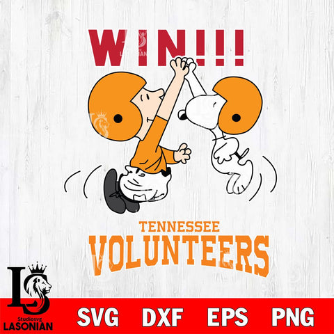 Tennessee Volunteers Charlie Brown and Snoopy Win Svg Eps Dxf Png File, NCAA svg , Digital Download , Instant Download, Cricut File