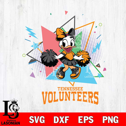 Tennessee Volunteers Cute Daisy Duck Cheerleader SVG DXF EPS PNG FILE, NCAA File Cut,Digital Download,Instant Download