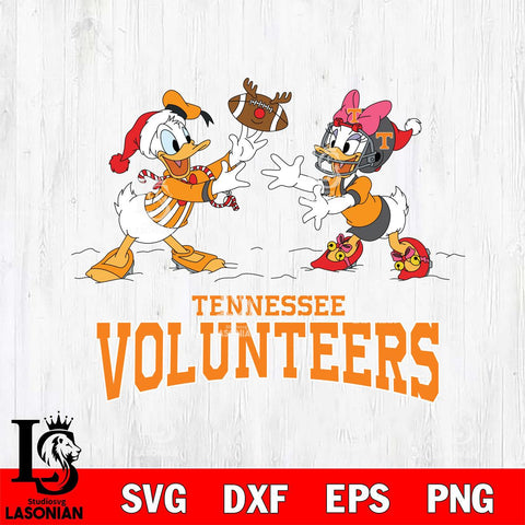 Tennessee Volunteers Donald Duck & Daisy Duck Football Cricut,Christmas SVG DXF EPS PNG FILE, NCAA Digital Download,Instant Download, Silhouette