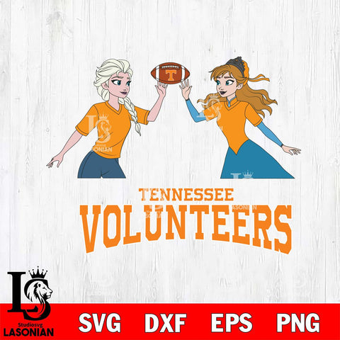 Tennessee Volunteers Elsa & Anna Football Cricut,Christmas SVG DXF EPS PNG FILE, NCAA Digital Download,Instant Download, Silhouette