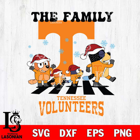 Tennessee Volunteers Family Bluey Christmas Svg Eps Dxf Png File, Digital Download