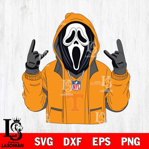 Tennessee Volunteers Ghostface Scream Football Halloween Svg Eps Dxf Png File, NCAA svg, Digital Download, Instant Download