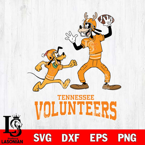 Tennessee Volunteers Goofy & Pluto Football Cricut,Christmas SVG DXF EPS PNG FILE, NCAA Digital Download,Instant Download, Silhouette