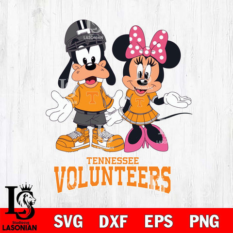 Tennessee Volunteers Goofy and Minnie mouse Football SVG DXF EPS PNG FILE,NCAA svg ,Football Digital Download,Instant Download, Silhouette