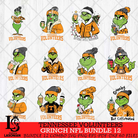 Tennessee Volunteers Grinch NCAA Bundle 12 SVG Eps Dxf Png File, Digital Download, Instant Download