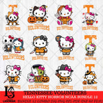Tennessee Volunteers Hello Kitty Horror NCAA Bundle 12 SVG Svg Eps Dxf Png File, Digital Download