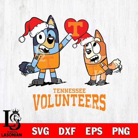 Tennessee Volunteers Love Bluey Christmas Svg Eps Dxf Png File, Digital Download