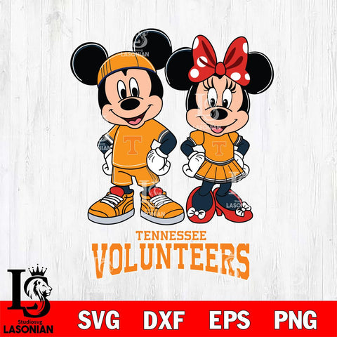 Tennessee Volunteers Mickey And Minnie Rugby Svg Eps Dxf Png File, NCAA svg , Digital Download , Instant Download, Cricut File