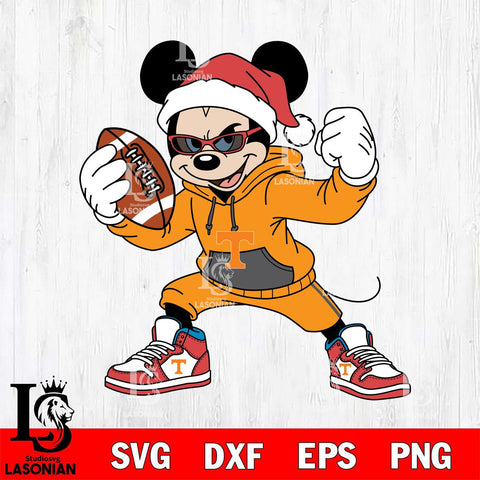Tennessee Volunteers Mickey Cool Football Christmas File Cut, NCAA SVG DXF EPS PNG FILE, Digital Download , Criucut , Silhouette