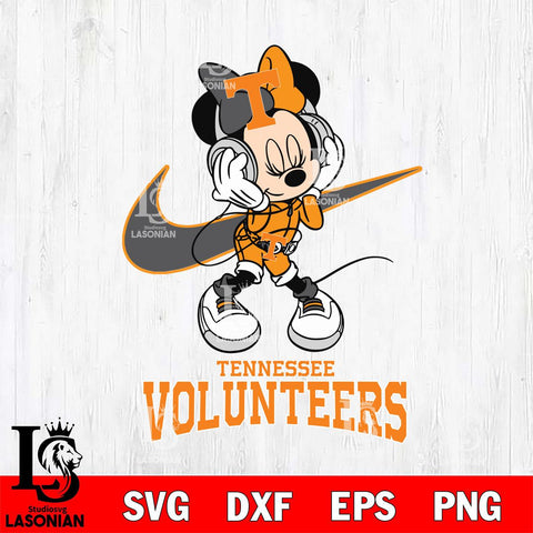 Tennessee Volunteers Minnie Mouse Dancing NIKE, Svg Eps Dxf Png File, Digital Download