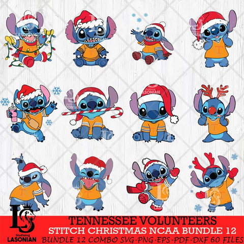 Tennessee Volunteers Stitch Christmas NCAA Bundle 12 Svg Eps Dxf Png File, Digital Download, Instant Download