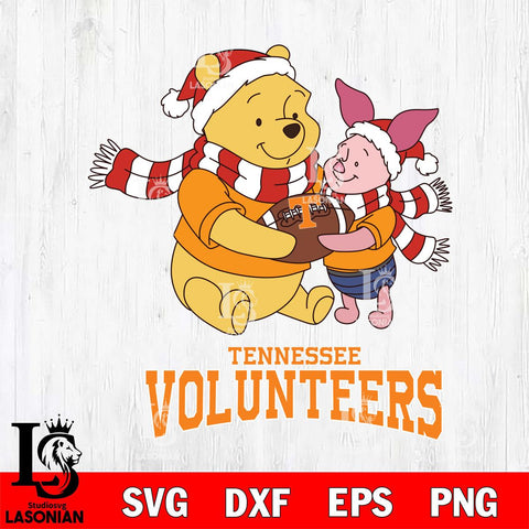 Tennessee Volunteers Winnie the Pooh & Piglet Football Cricut,Christmas SVG DXF EPS PNG FILE, NCAA Digital Download,Instant Download, Silhouette