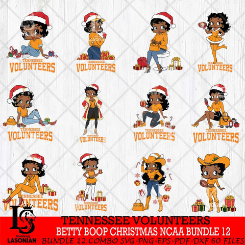 Tennessee Volunteers  Betty Boop Christmas NCAA Bundle File Cut, Bundle NCAA SVG DXF EPS PNG PDF File, Digital Download , Criucut , Silhouette