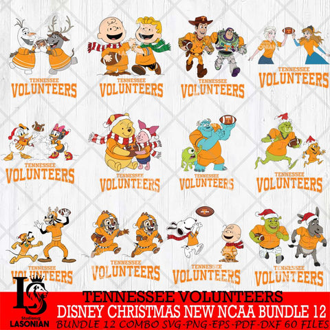 Tennessee Volunteers  Disney Christmas New NCAA Bundle 12 Cricut,Christmas SVG DXF EPS PNG FILE, BUNDLE NCAA Digital Download,Instant Download, Silhouette