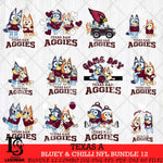 Texas A&m Aggies Bluey & Bingo Bundle 12 SVG Svg Eps Dxf Png File, Bundle NCAA svg, Digital Download, Instant Download