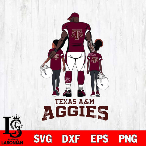 Texas A&M Aggies 3 Father and son Rugby SVG DXF EPS PNG FILE,NCAA SVG, Father day Digital Download,Instant Download, Silhouette