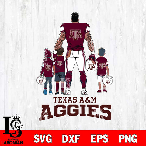 Texas A&M Aggies 4 Father and son Rugby SVG DXF EPS PNG FILE,NCAA SVG, Father day Digital Download,Instant Download, Silhouette