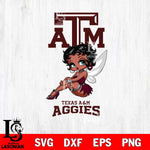 Texas A&M Aggies Beauty Black Fairy Betty Boop, Svg Eps Dxf Png File, Digital Download