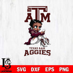 Texas A&M Aggies Beauty Black Fan Girl Football, Svg Eps Dxf Png File, Digital Download