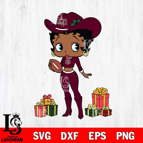 Texas A&M Aggies Betty Boop Cowboy Football File Cut, NCAA SVG DXF EPS PNG PDF File, Digital Download , Criucut , Silhouette