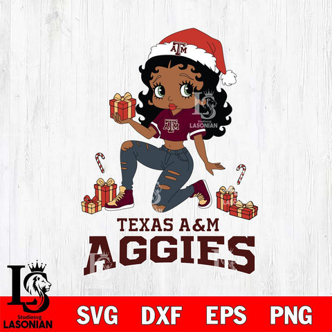 Texas A&M Aggies Betty Boop Gift File Cut, NCAA SVG DXF EPS PNG PDF File, Digital Download , Criucut , Silhouette