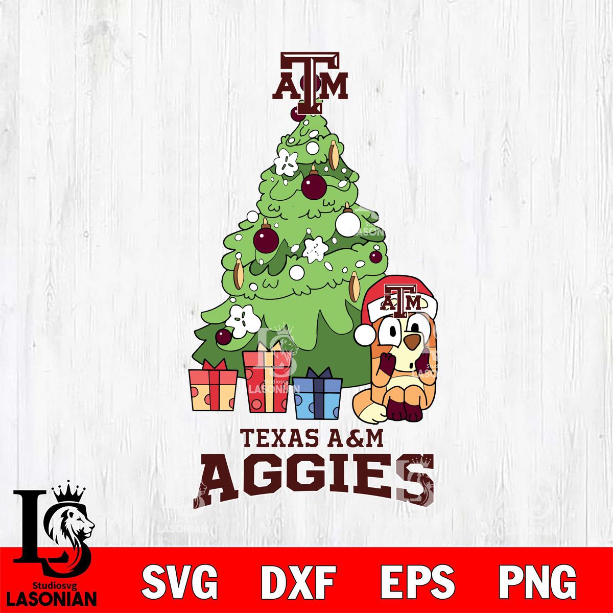 Texas A&M Aggies Bluey Chilli Christmas Tree – lasoniansvg