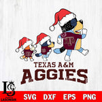 Texas A&M Aggies Bluey Family Christmas Svg Eps Dxf Png File, Digital Download