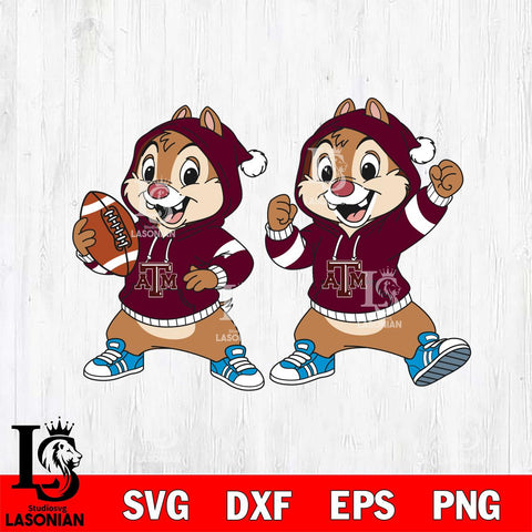 Texas A&M Aggies Chip và Dale Football File Cut, NCAA SVG DXF EPS PNG FILE, Digital Download , Criucut , Silhouette