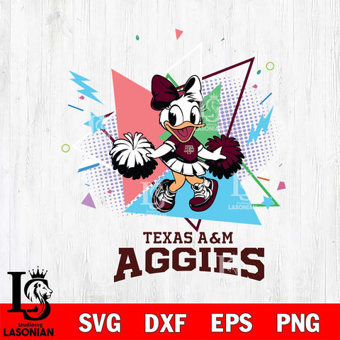Texas A&M Aggies Cute Daisy Duck Cheerleader SVG DXF EPS PNG FILE, NCAA File Cut,Digital Download,Instant Download