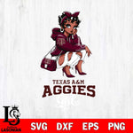 Texas A&M Aggies Fashion Black Fan Girl Betty Boop, Svg Eps Dxf Png File, Digital Download