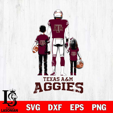 Texas A&M Aggies Father And Child Football SVG DXF EPS PNG FILE,NCAA SVG, Father day Digital Download,Instant Download, Silhouette