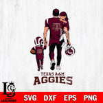 Texas A&M Aggies Father And Son Football SVG DXF EPS PNG FILE,NCAA SVG, Father day Digital Download,Instant Download, Silhouette