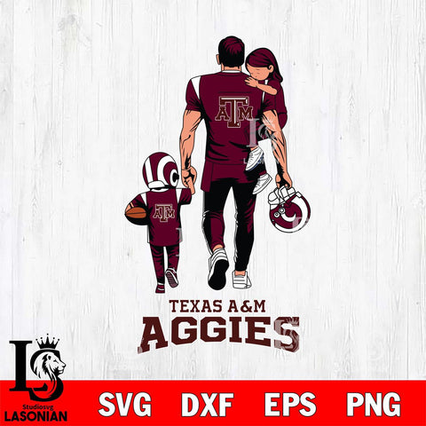Texas A&M Aggies Father And Son Football SVG DXF EPS PNG FILE,NCAA SVG, Father day Digital Download,Instant Download, Silhouette
