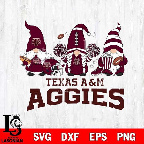 Texas A&M Aggies Gnome Fan File Cut, NCAA SVG, Digital Download , Criucut , Silhouette