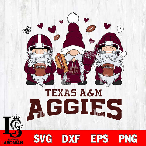 Texas A&M Aggies Gnome Rugby File Cut, NCAA SVG, Digital Download , Criucut , Silhouette