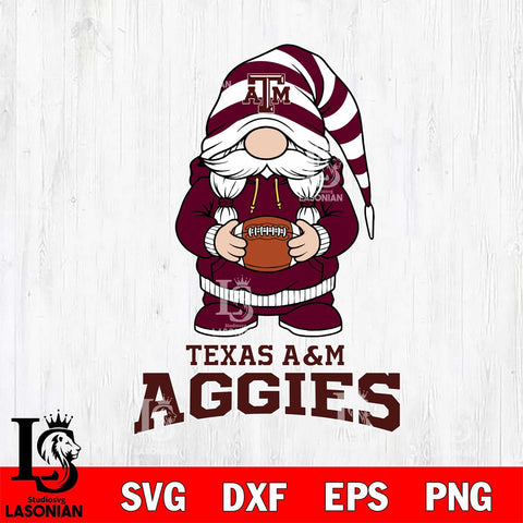 Texas A&M Aggies Gnome Sport File Cut, NCAA SVG, Digital Download , Criucut , Silhouette