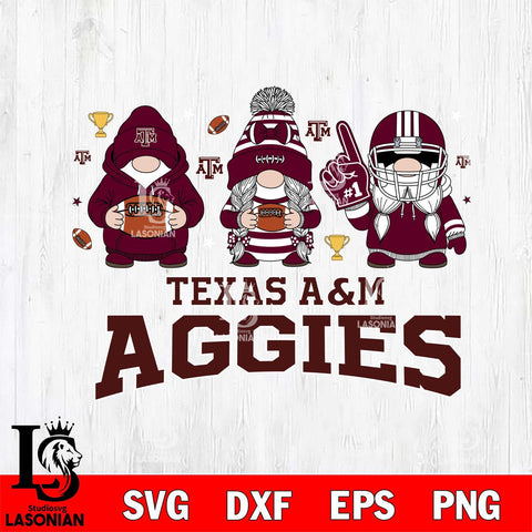 Texas A&M Aggies Gnome #1 Football File Cut, NCAA SVG, Digital Download , Criucut , Silhouette